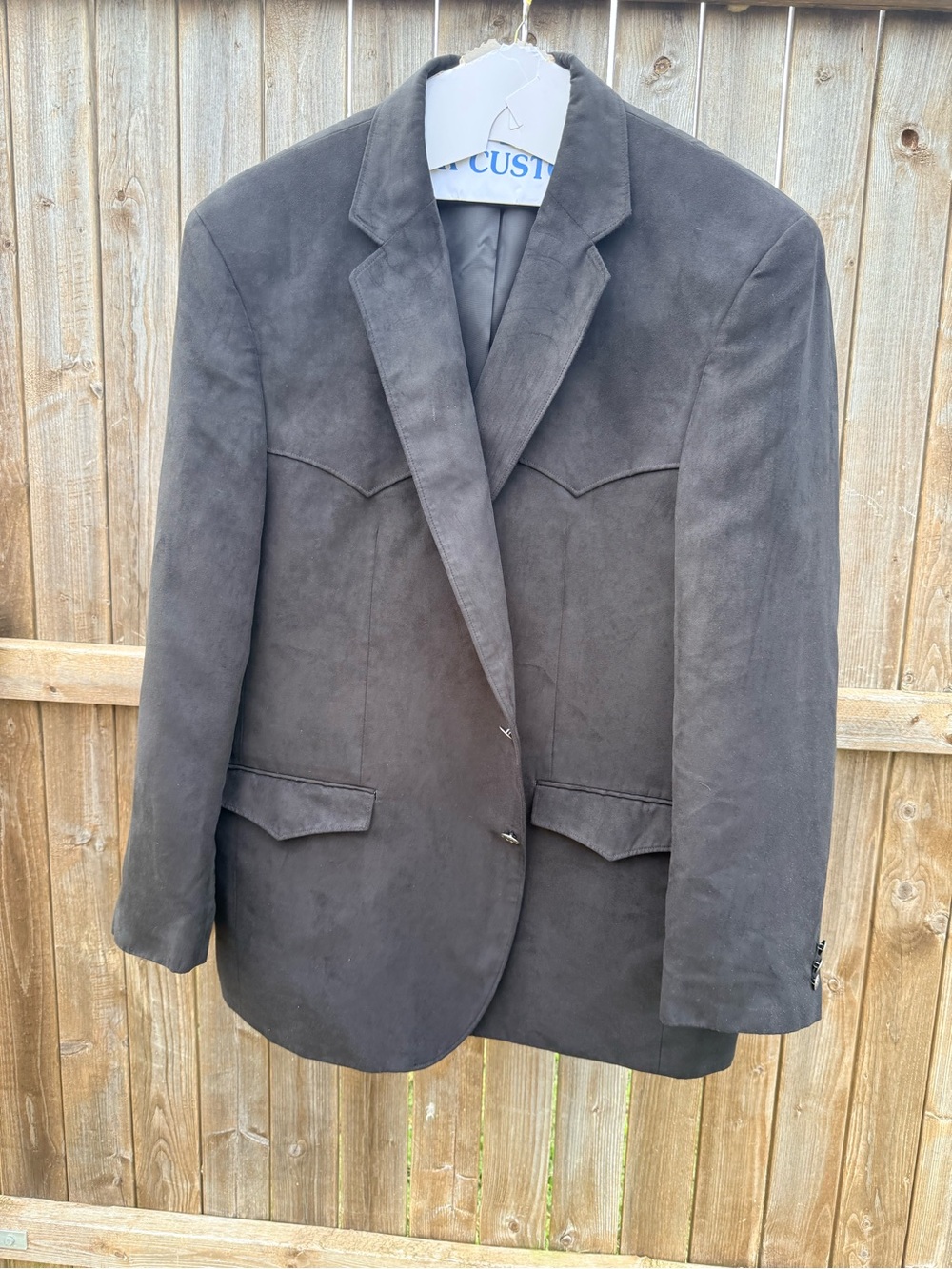 Men's Western black suede Style Blazer - Harmony western wear Classic Two-Button